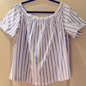 White and blue stripe shirt